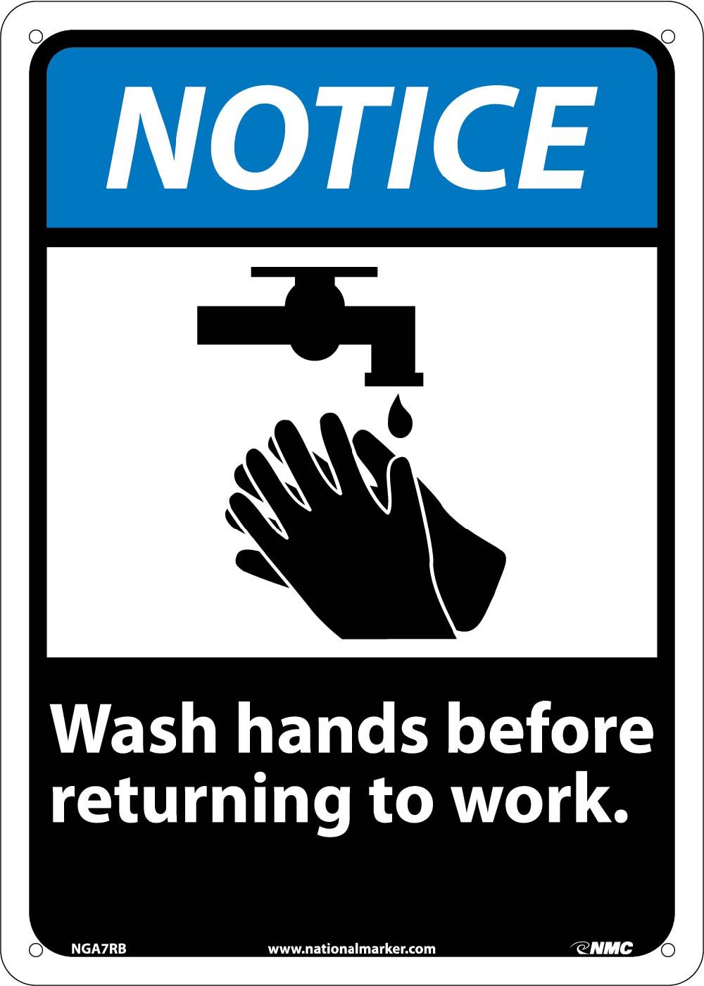 Notice Wash Hands Before Returning To Work Sign-eSafety Supplies, Inc