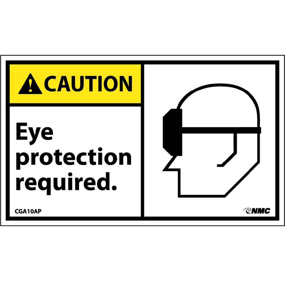 Caution Eye Protection Required Label - 5 Pack-eSafety Supplies, Inc