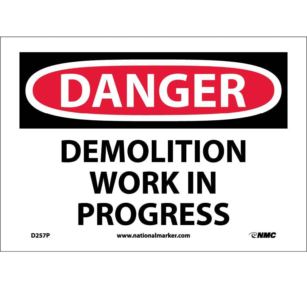 Danger Demolition Work In Progress Sign-eSafety Supplies, Inc