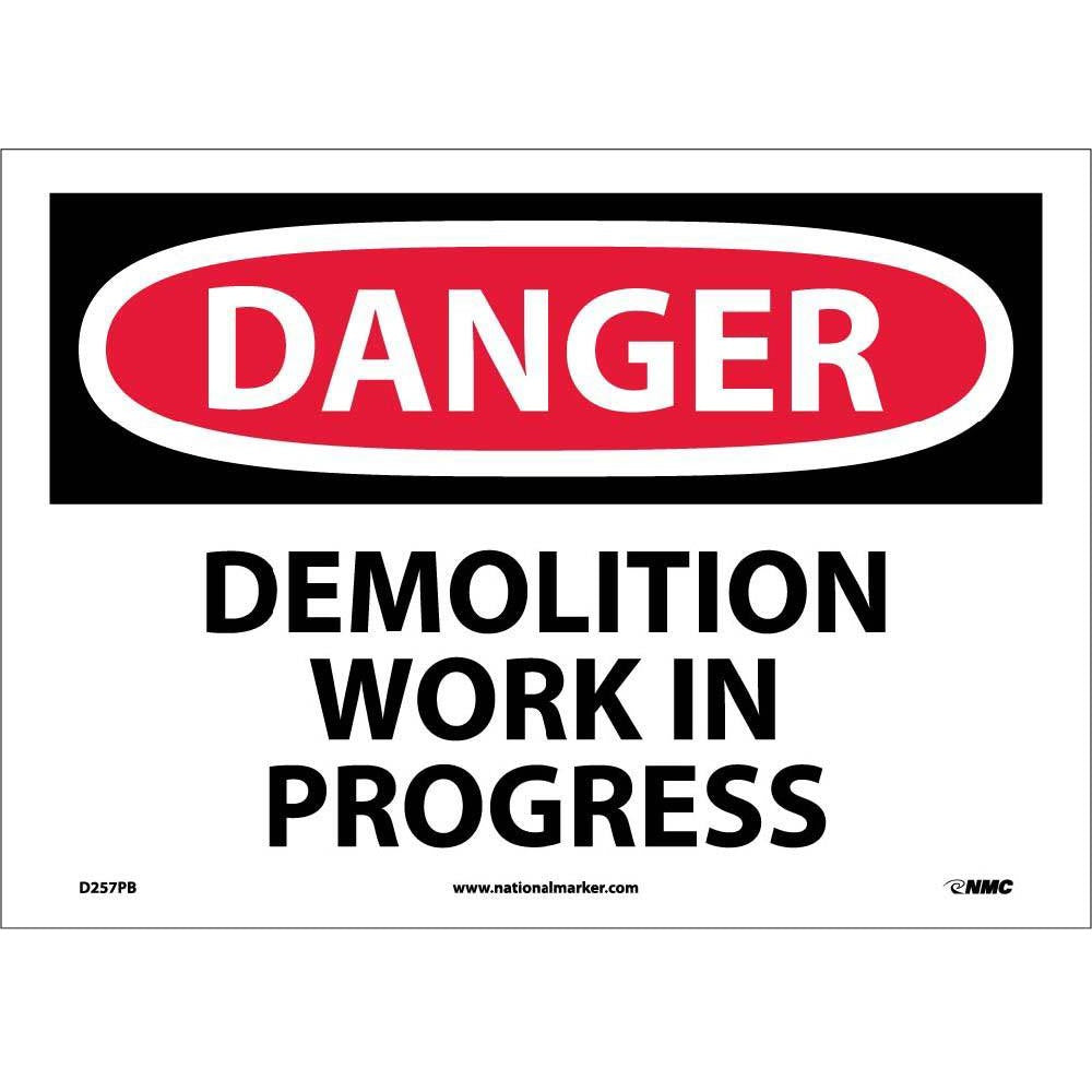 Danger Demolition Work In Progress Sign-eSafety Supplies, Inc