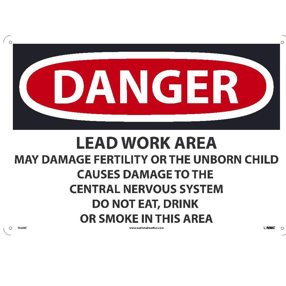 Danger Lead Work Area Sign