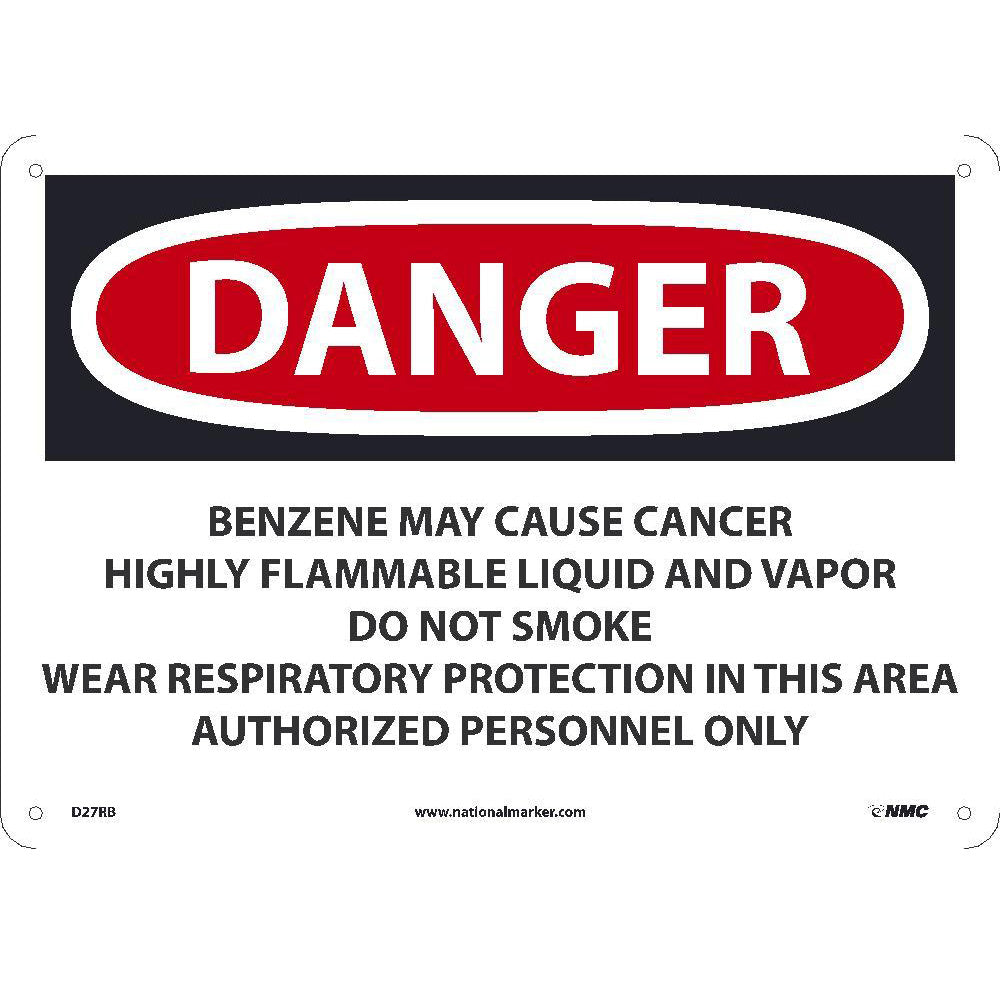 Danger Benzene May Cause Cancer Sign-eSafety Supplies, Inc
