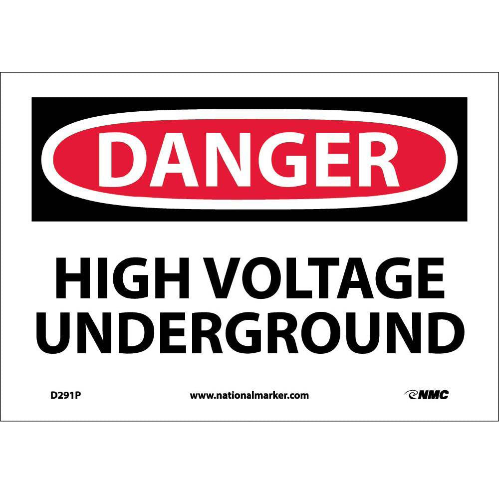 Danger High Voltage Underground Sign-eSafety Supplies, Inc