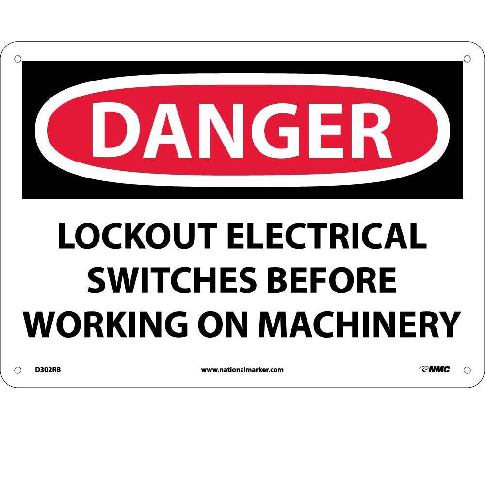 Danger Lockout Electrical Before Working Sign-eSafety Supplies, Inc