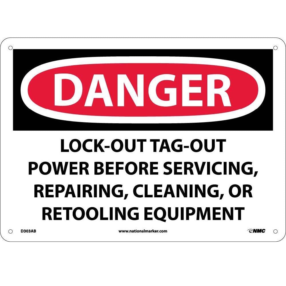 Danger Lock-Out Tag-Out Power Before Use Sign-eSafety Supplies, Inc