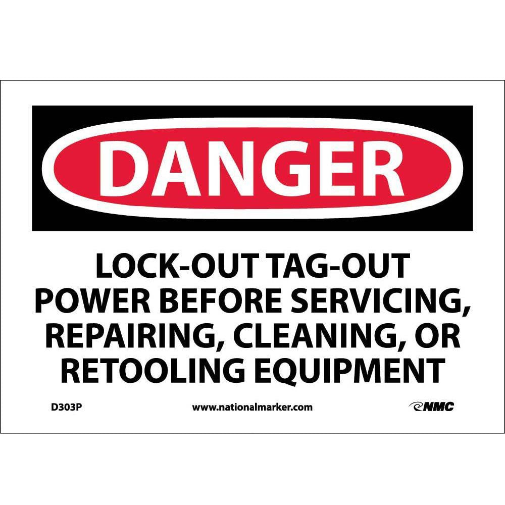 Danger Lock-Out Tag-Out Power Before Use Sign-eSafety Supplies, Inc