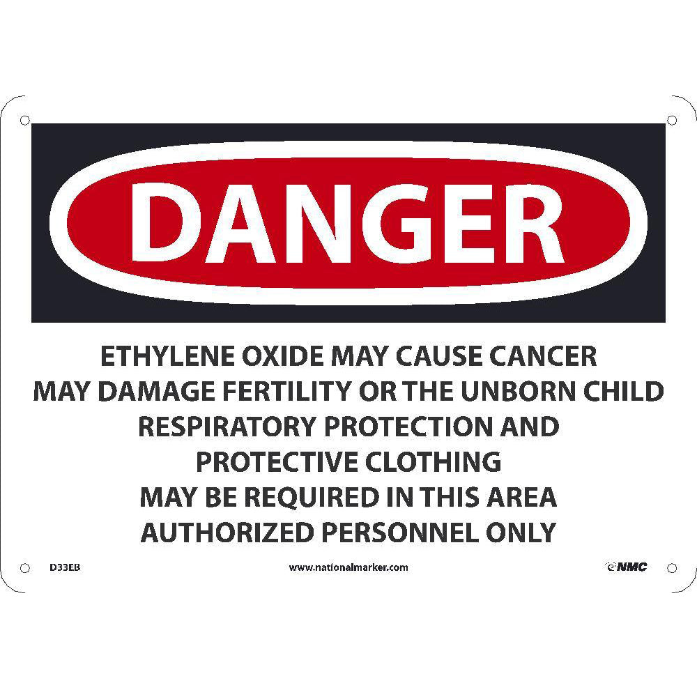 Danger Ethylene Oxide May Cause Cancer Sign-eSafety Supplies, Inc