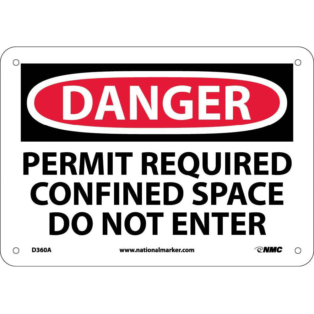 Danger Confined Space Permit Required Sign-eSafety Supplies, Inc