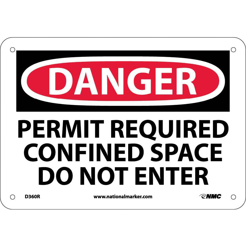 Danger Confined Space Permit Required Sign-eSafety Supplies, Inc