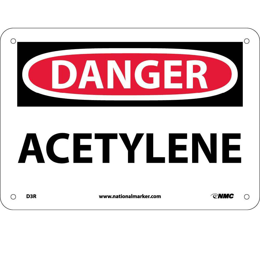Danger Acetylene Sign-eSafety Supplies, Inc