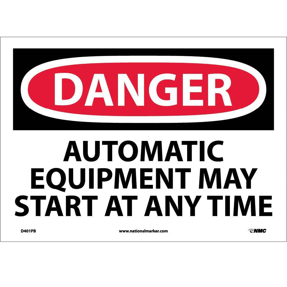Danger Automatic Equipment May Start At Anytime Sign-eSafety Supplies, Inc