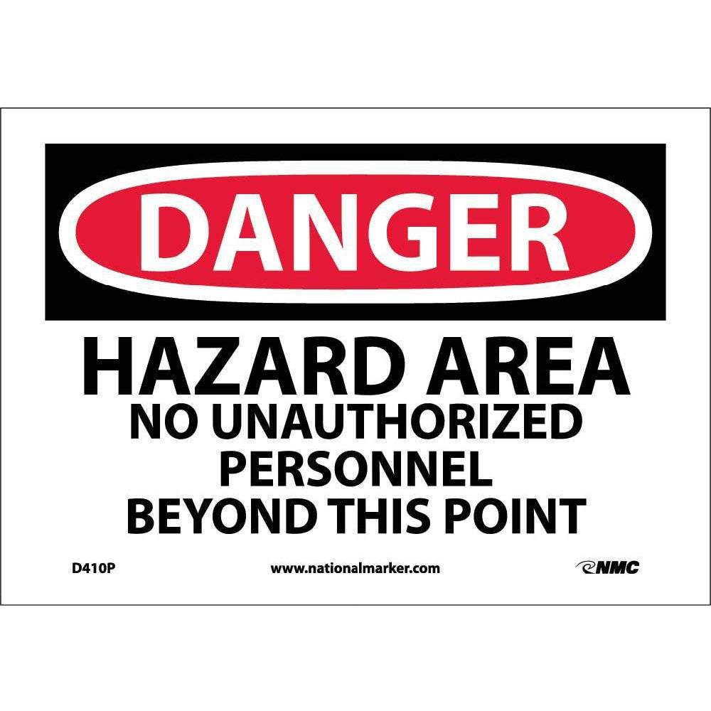 Danger Hazard Area No Unauthorized Personnel Sign-eSafety Supplies, Inc