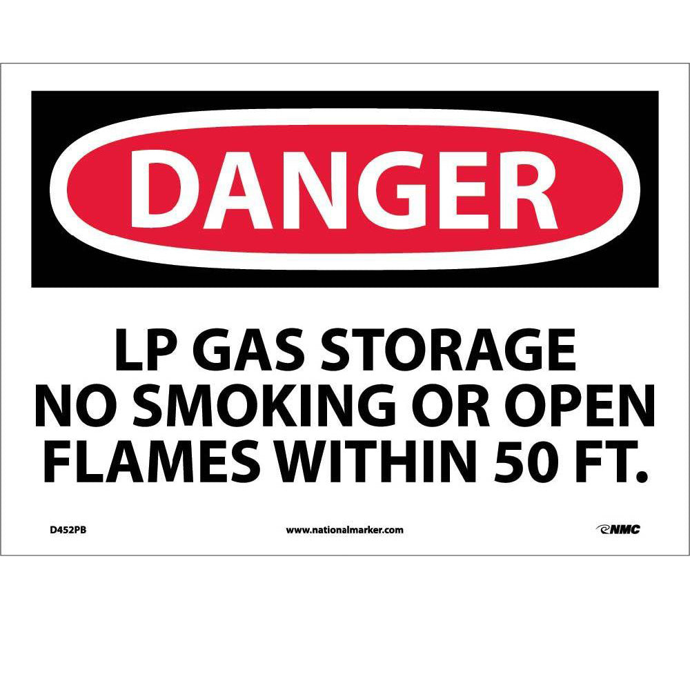 Danger Lp Gas Storage No Smoking Sign