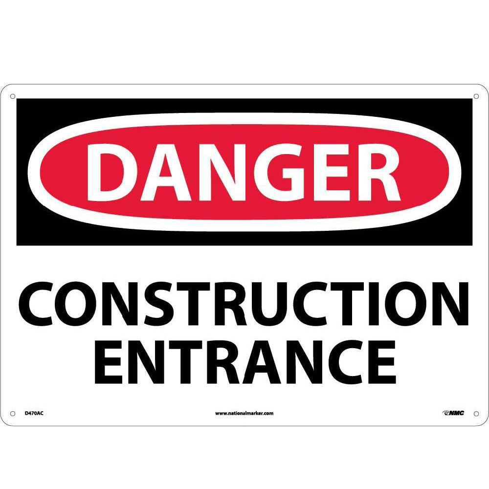 Large Format Danger Construction Entrance Sign-eSafety Supplies, Inc