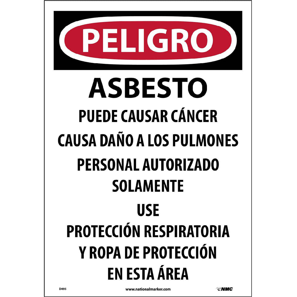 Asbestos Dust Hazard Spanish Paper Hazard Sign - Pack of 100-eSafety Supplies, Inc