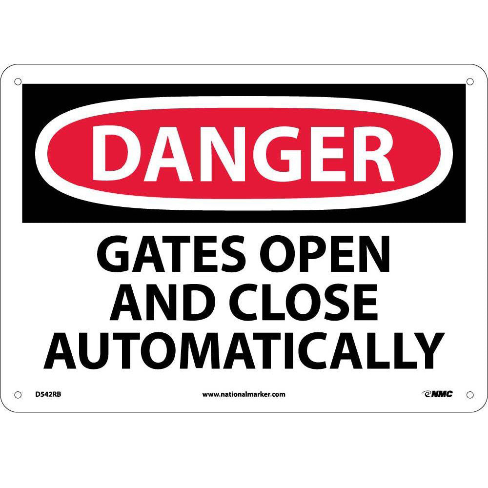 Danger Gates Open And Close Automatically Sign-eSafety Supplies, Inc