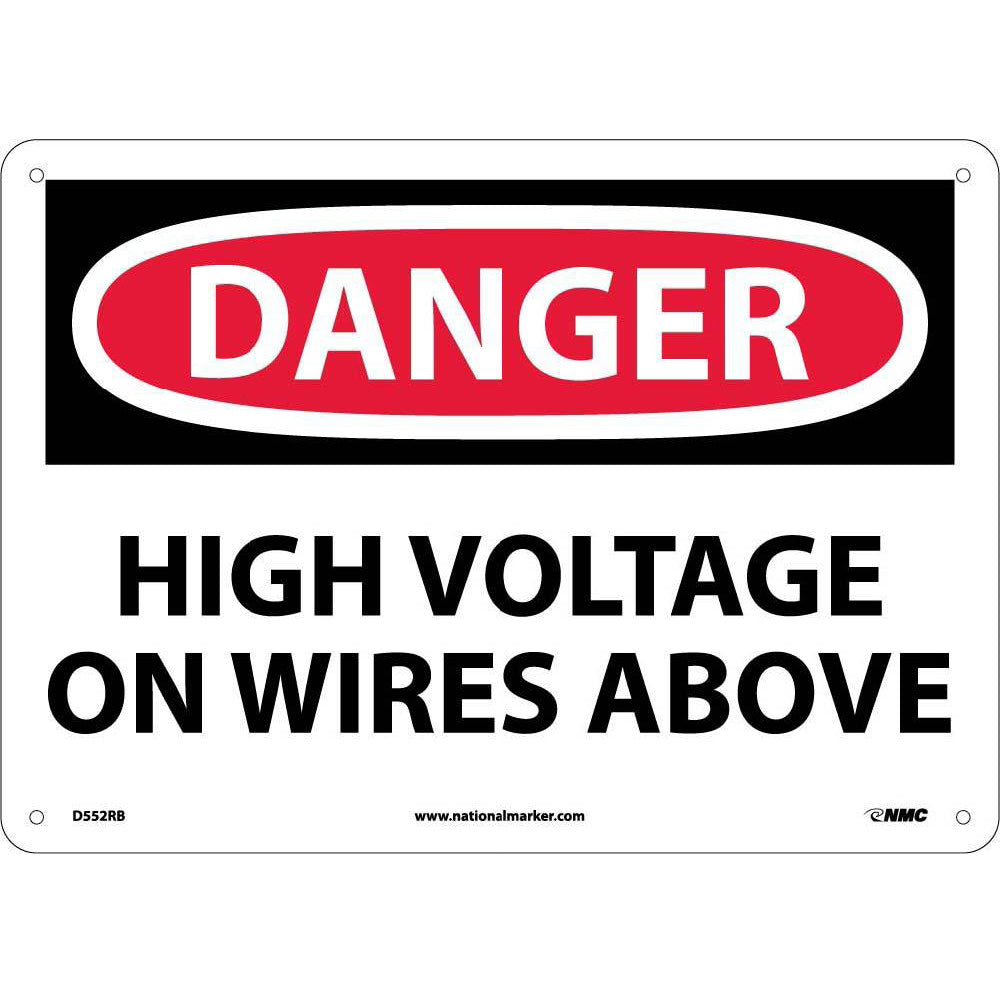 Danger High Voltage On Wires Above Sign-eSafety Supplies, Inc