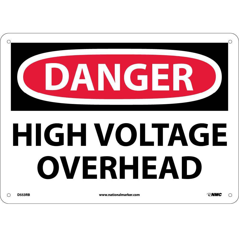 Danger High Voltage Overhead Sign-eSafety Supplies, Inc