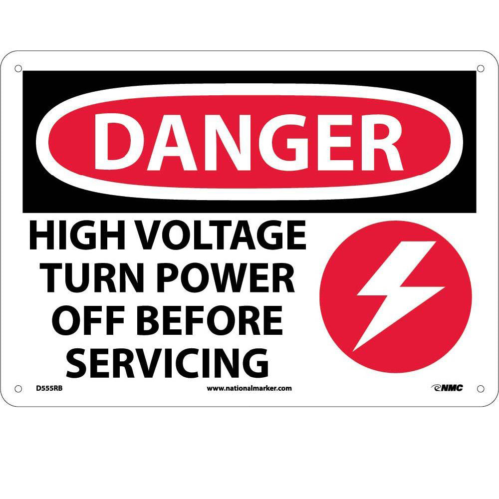 Danger High Voltage Turn Power Off Sign-eSafety Supplies, Inc