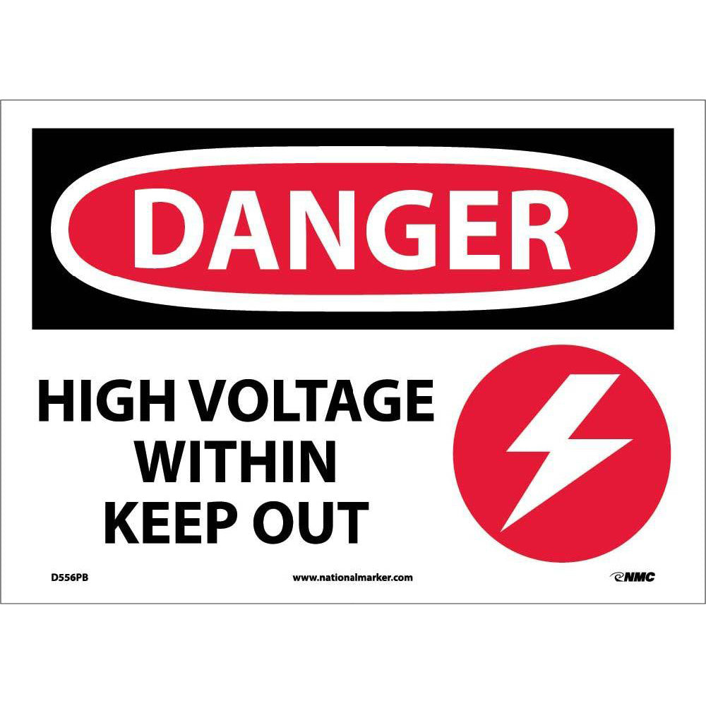 Danger High Voltage Within Keep Out Sign-eSafety Supplies, Inc