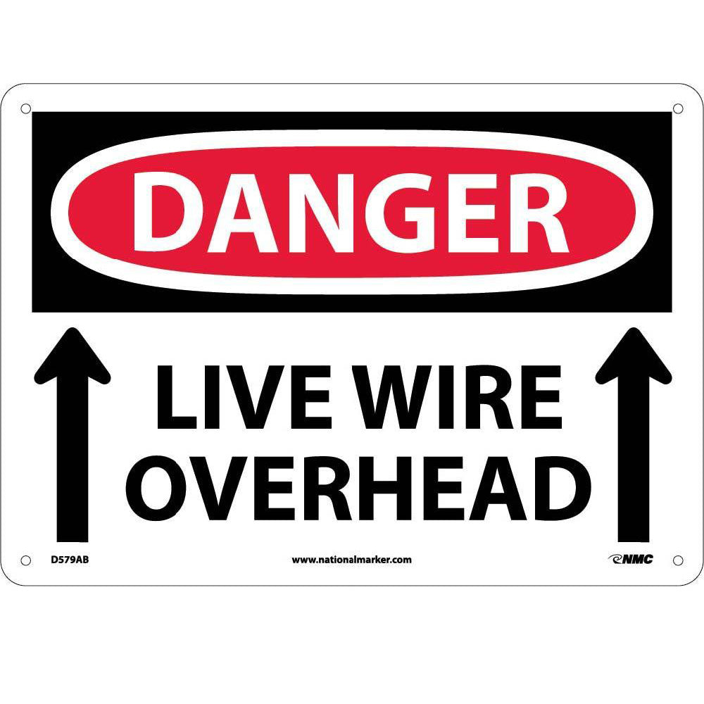 Danger Live Wire Overhead Sign-eSafety Supplies, Inc