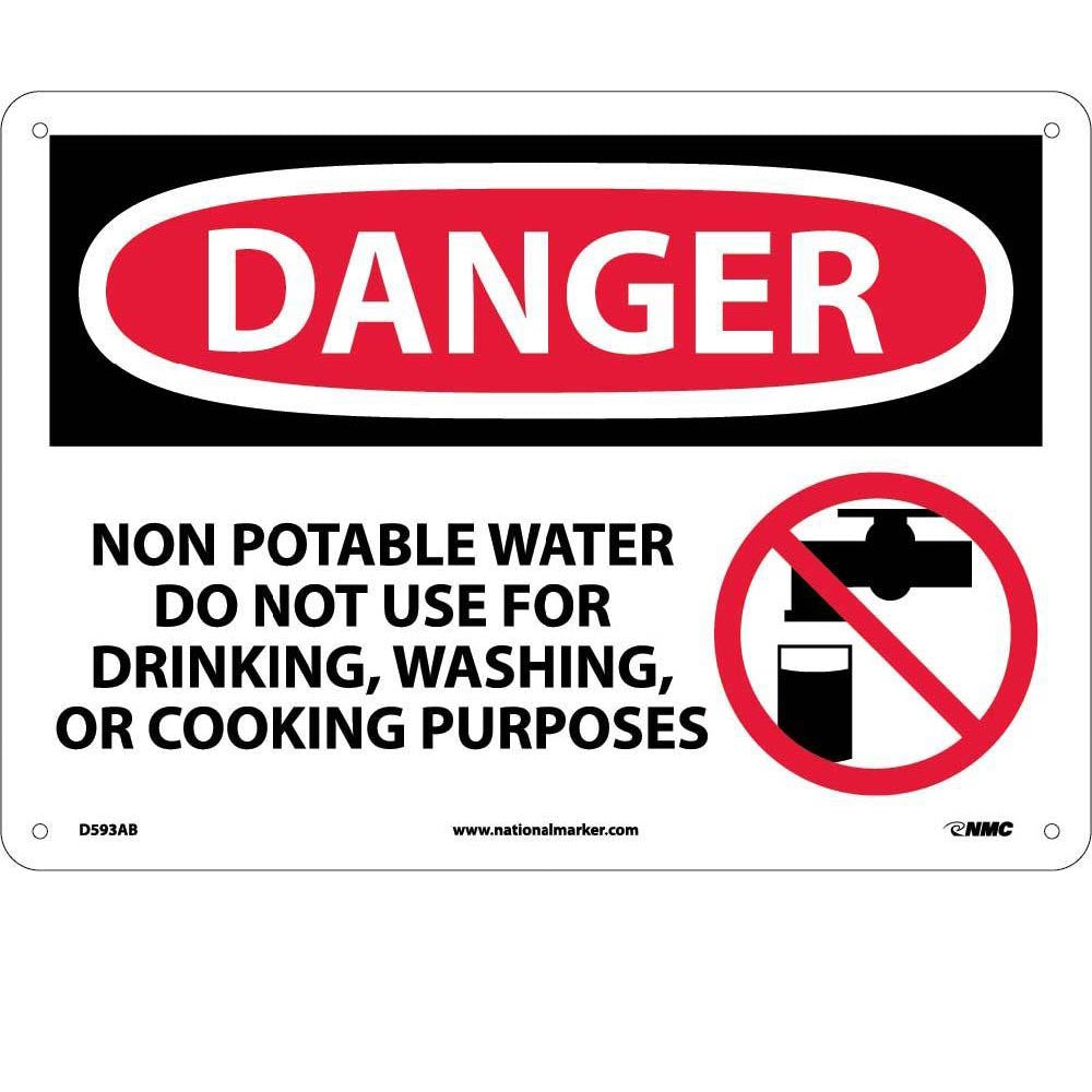 Danger Non-Potable Water Do Not Use Sign-eSafety Supplies, Inc
