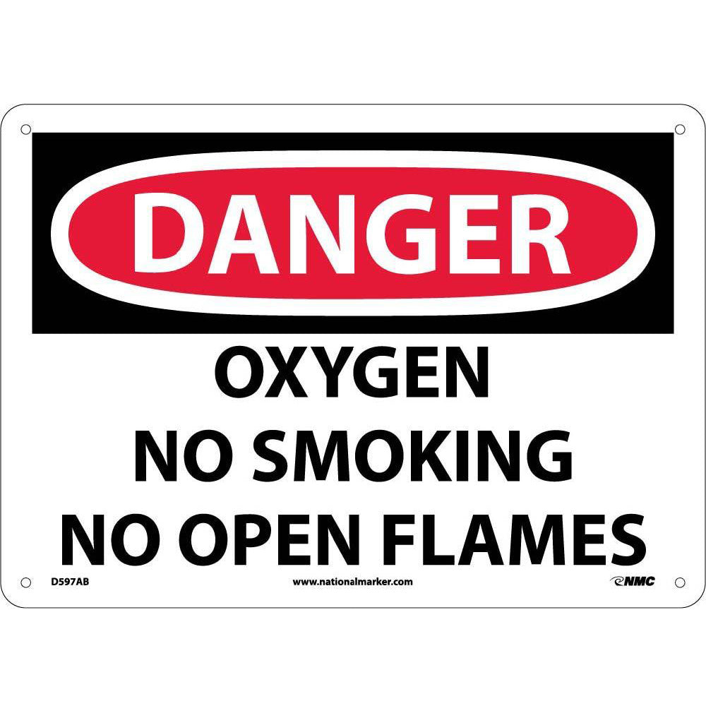 Danger Oxygen No Smoking No Open Flames Sign-eSafety Supplies, Inc