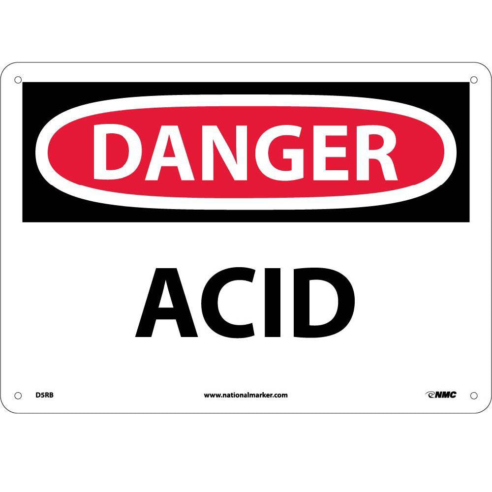 Danger Acid Sign-eSafety Supplies, Inc