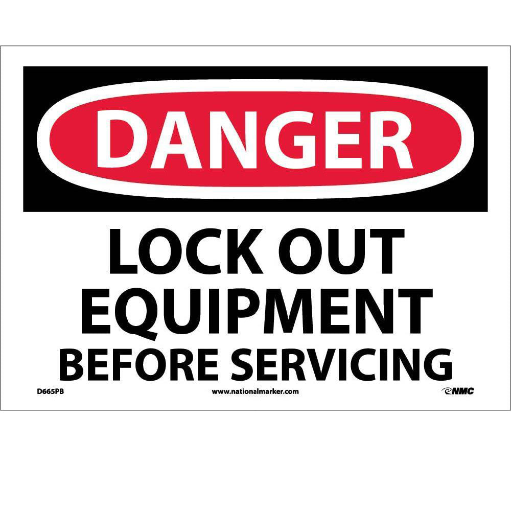 Danger Lock Out Equipment Before Servicing Sign-eSafety Supplies, Inc