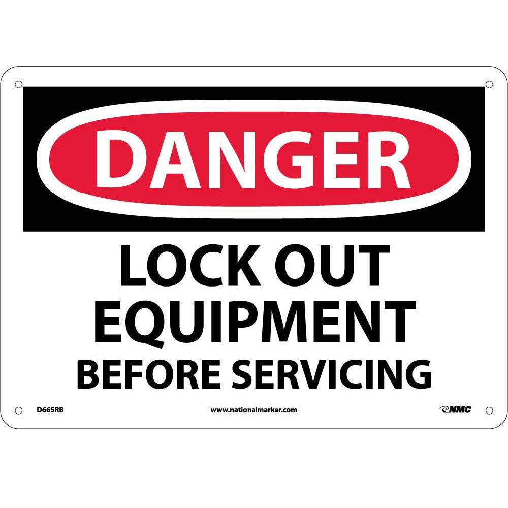 Danger Lock Out Equipment Before Servicing Sign-eSafety Supplies, Inc