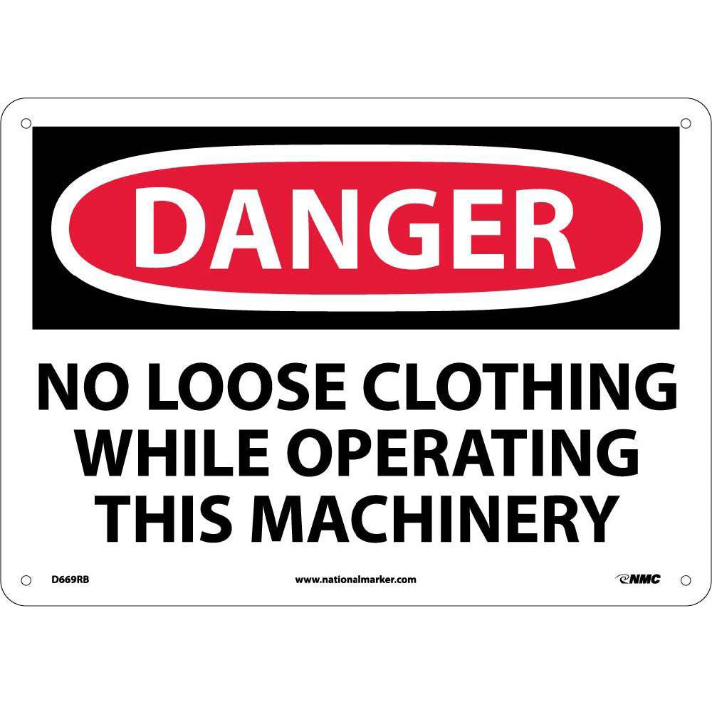 No Loose Clothing While Operating Sign-eSafety Supplies, Inc