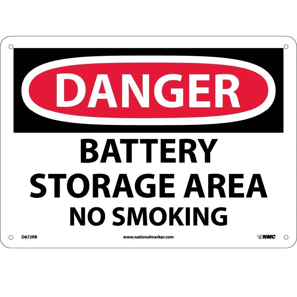Danger Battery Storage Area No Smoking Sign-eSafety Supplies, Inc