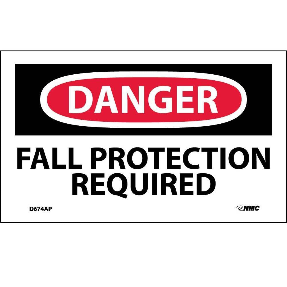 Danger Fall Protection Required Label - 5 Pack-eSafety Supplies, Inc