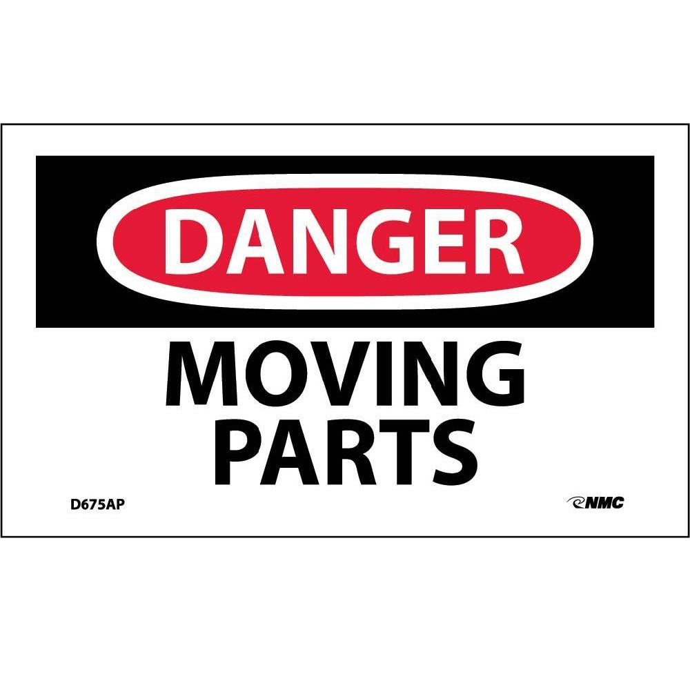 Danger Moving Parts Label - 5 Pack-eSafety Supplies, Inc