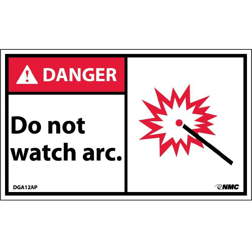 Danger Do Not Watch The Arc Label - 5 Pack-eSafety Supplies, Inc