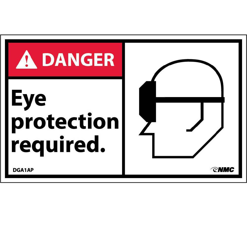 Danger Eye Protection Required In This Area Label - 5 Pack-eSafety Supplies, Inc