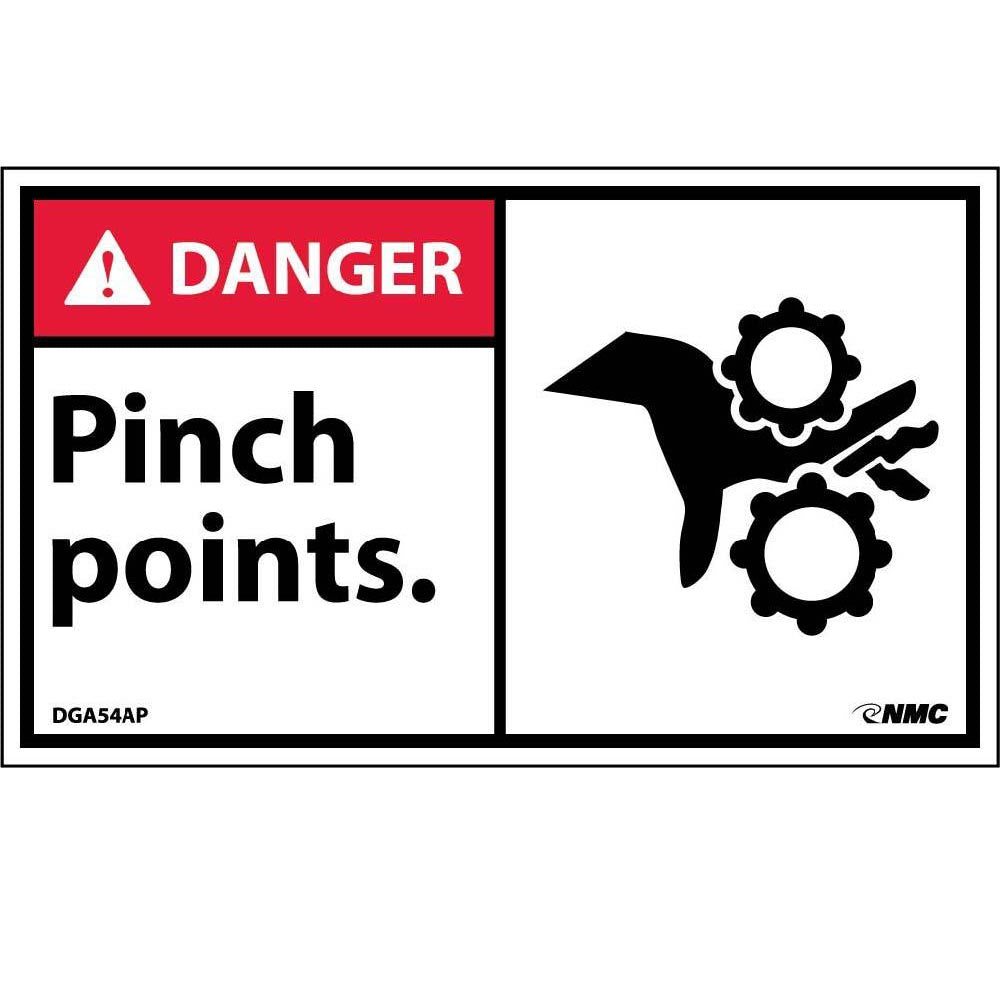 Danger Pinch Points Label - 5 Pack-eSafety Supplies, Inc