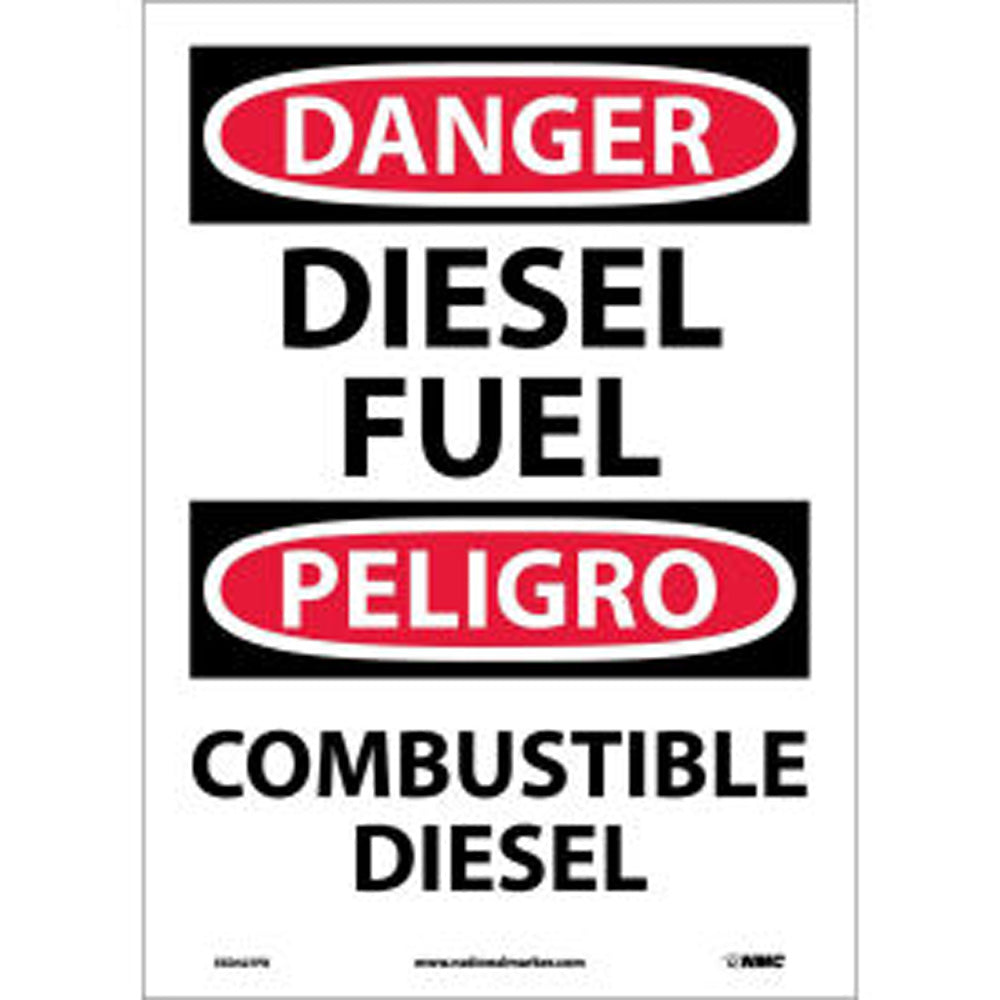 Danger Diesel Fuel Sign - Bilingual-eSafety Supplies, Inc