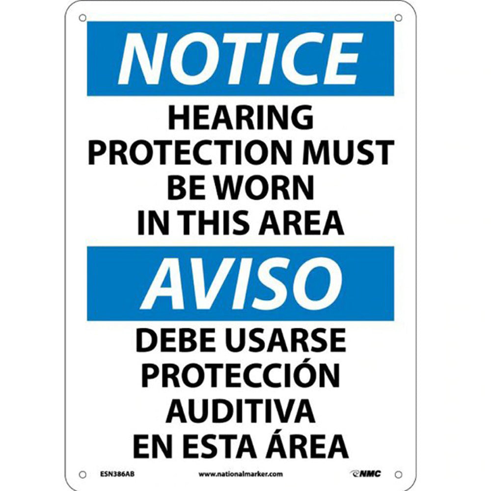 Notice Hearing Protection Must Be Worn Sign - Bilingual-eSafety Supplies, Inc