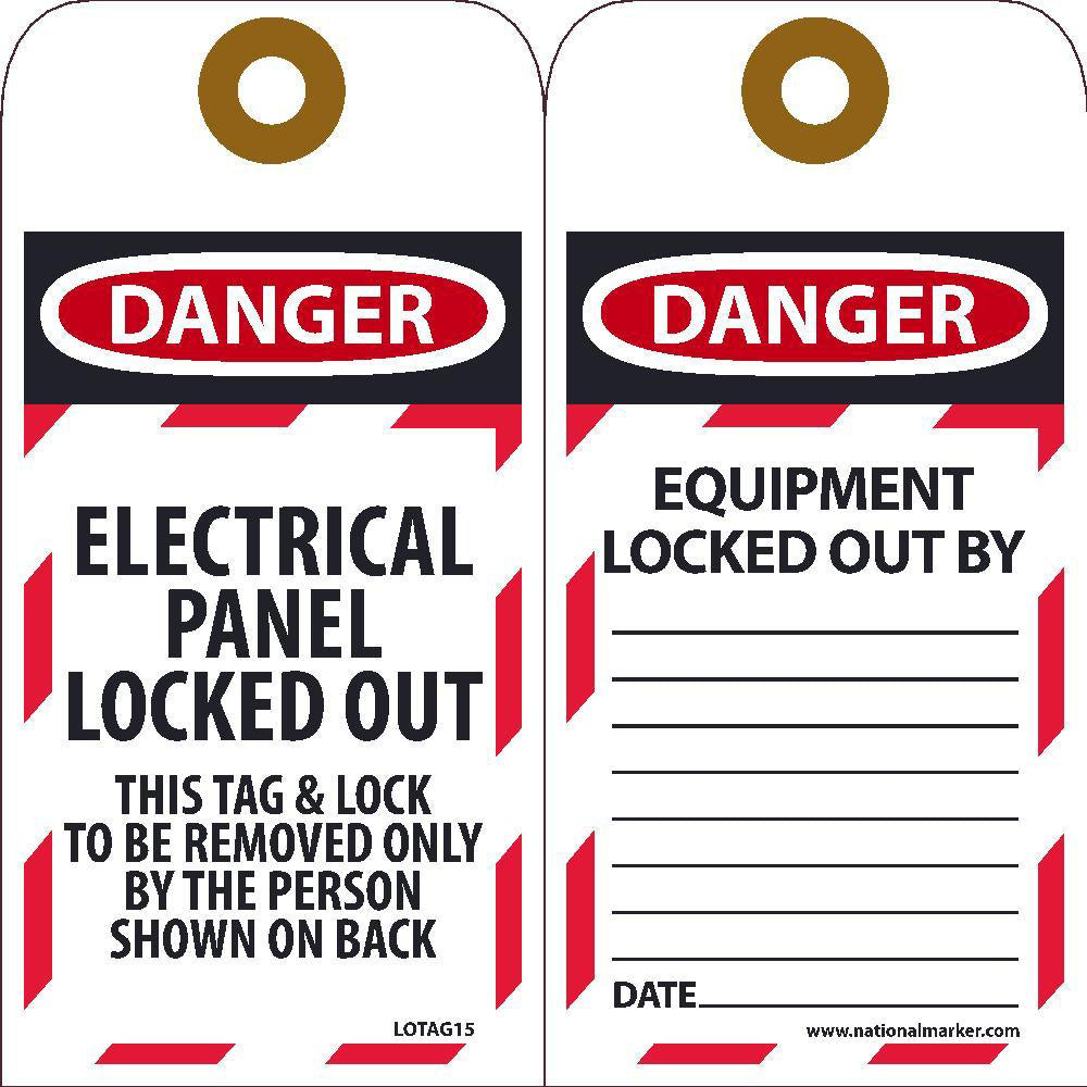 Danger Electrical Panel Locked Out Tag - 10 Pack-eSafety Supplies, Inc