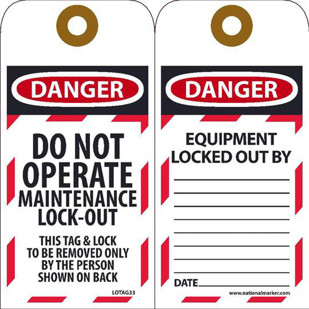 Danger Do Not Operate Maintenance Lock-Out Tag - 10 Pack-eSafety Supplies, Inc