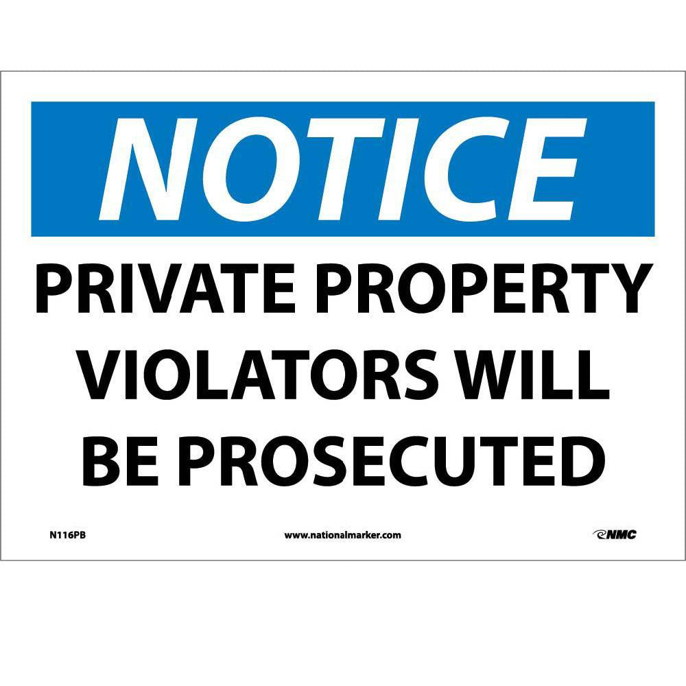 Notice Private Property Sign-eSafety Supplies, Inc