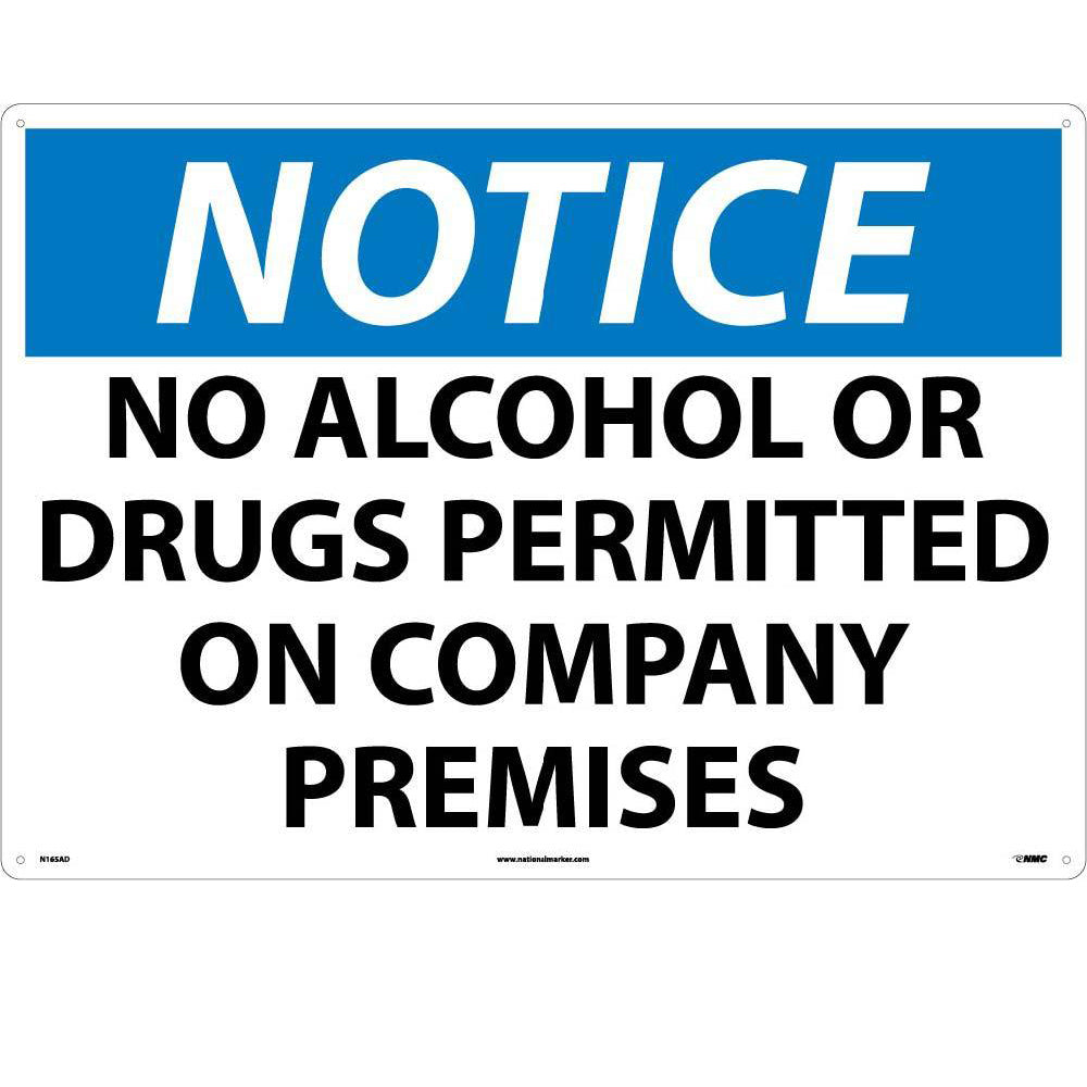 Large Format Notice No Alcohol Or Drugs Permitted Sign-eSafety Supplies, Inc