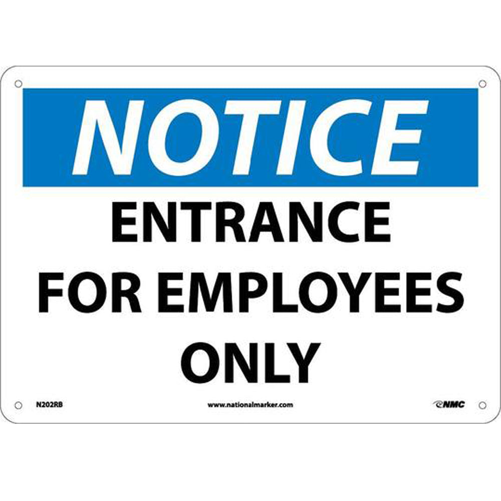 Notice Entrance For Employees Only Sign-eSafety Supplies, Inc