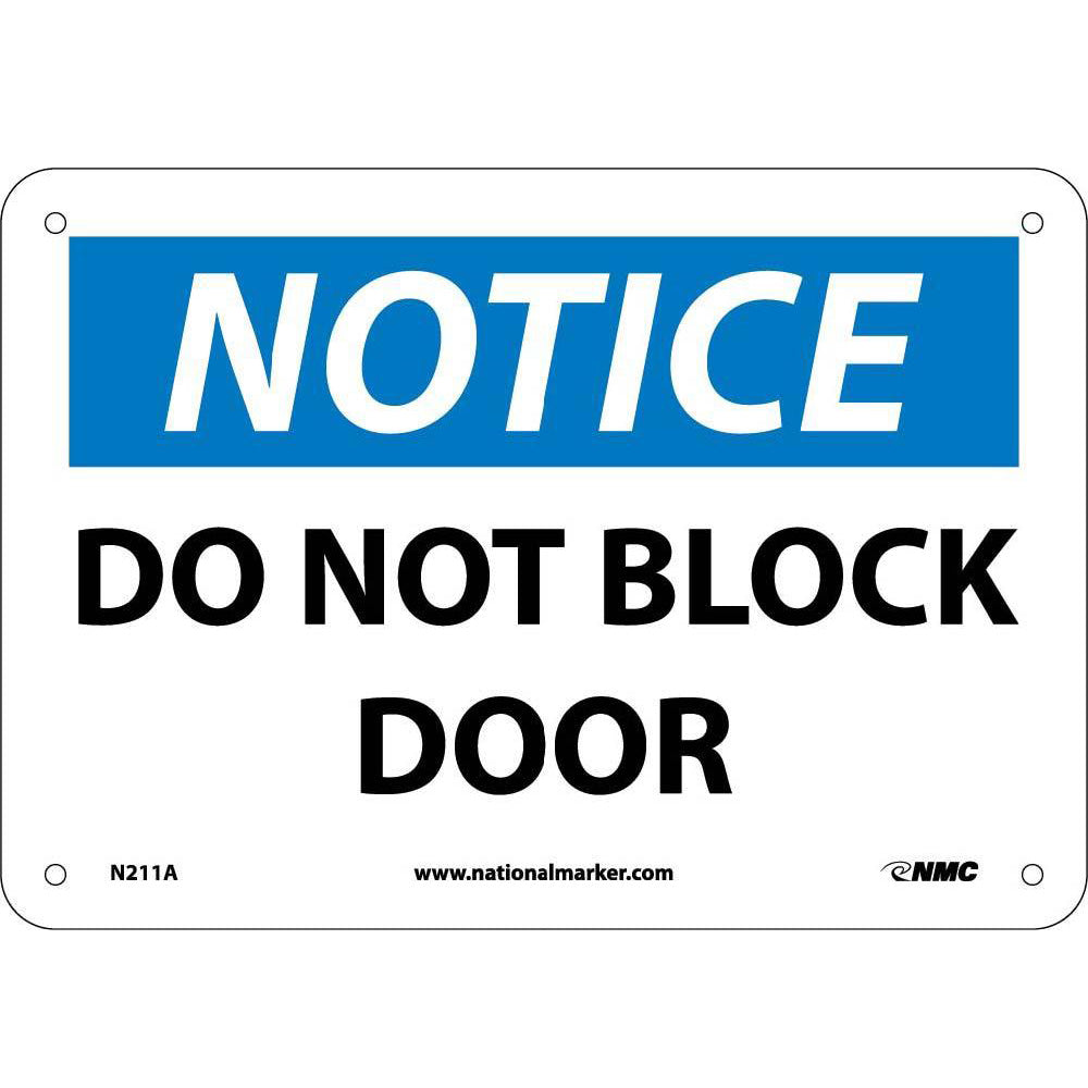 Notice Do Not Block Door Sign-eSafety Supplies, Inc