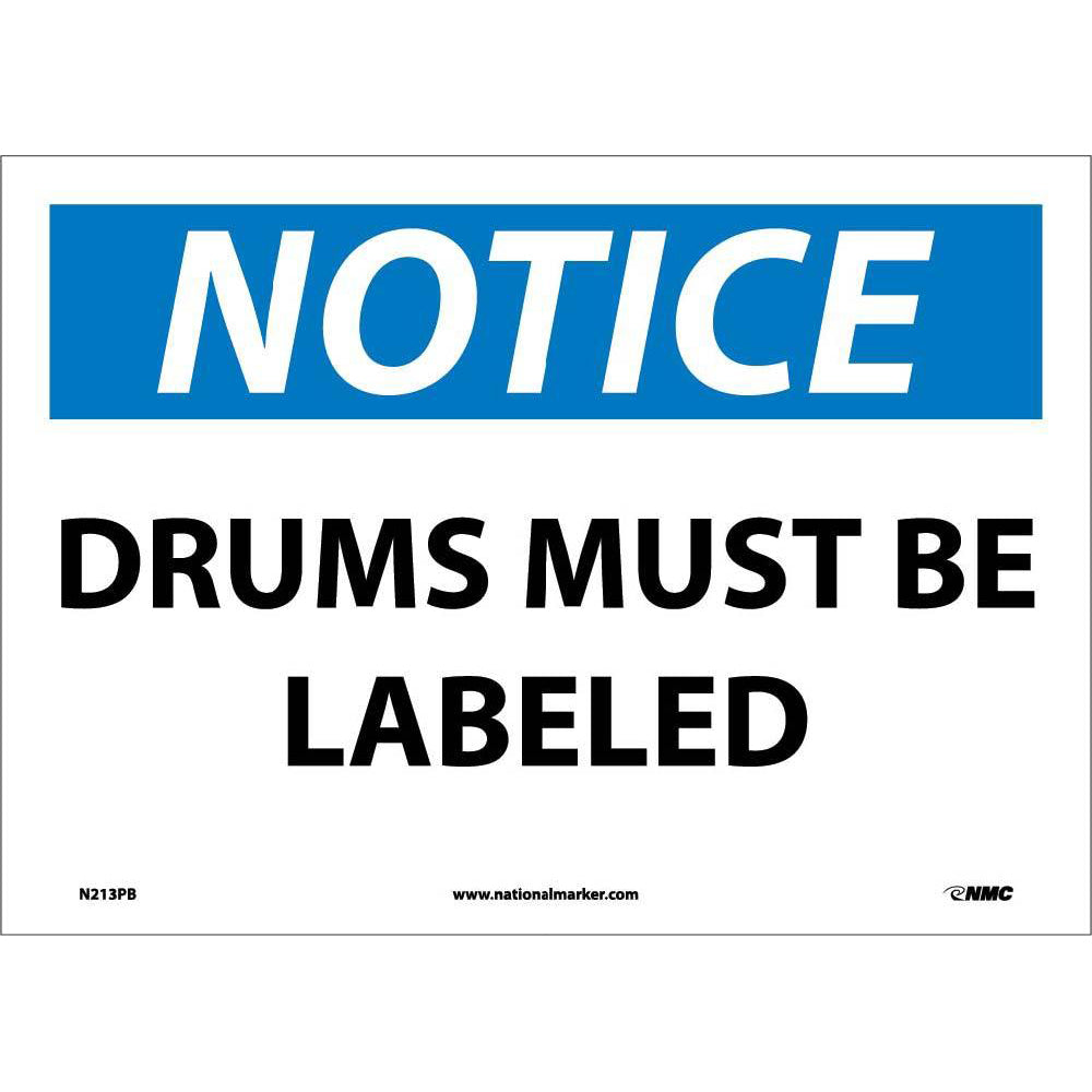 Drums Must Be Labeled Sign-eSafety Supplies, Inc
