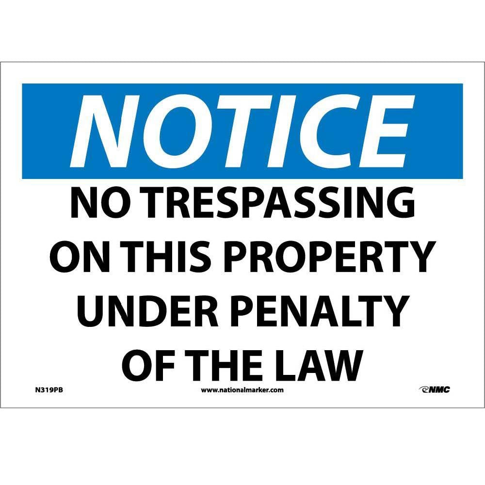 Notice No Trespassing On This Property Sign-eSafety Supplies, Inc