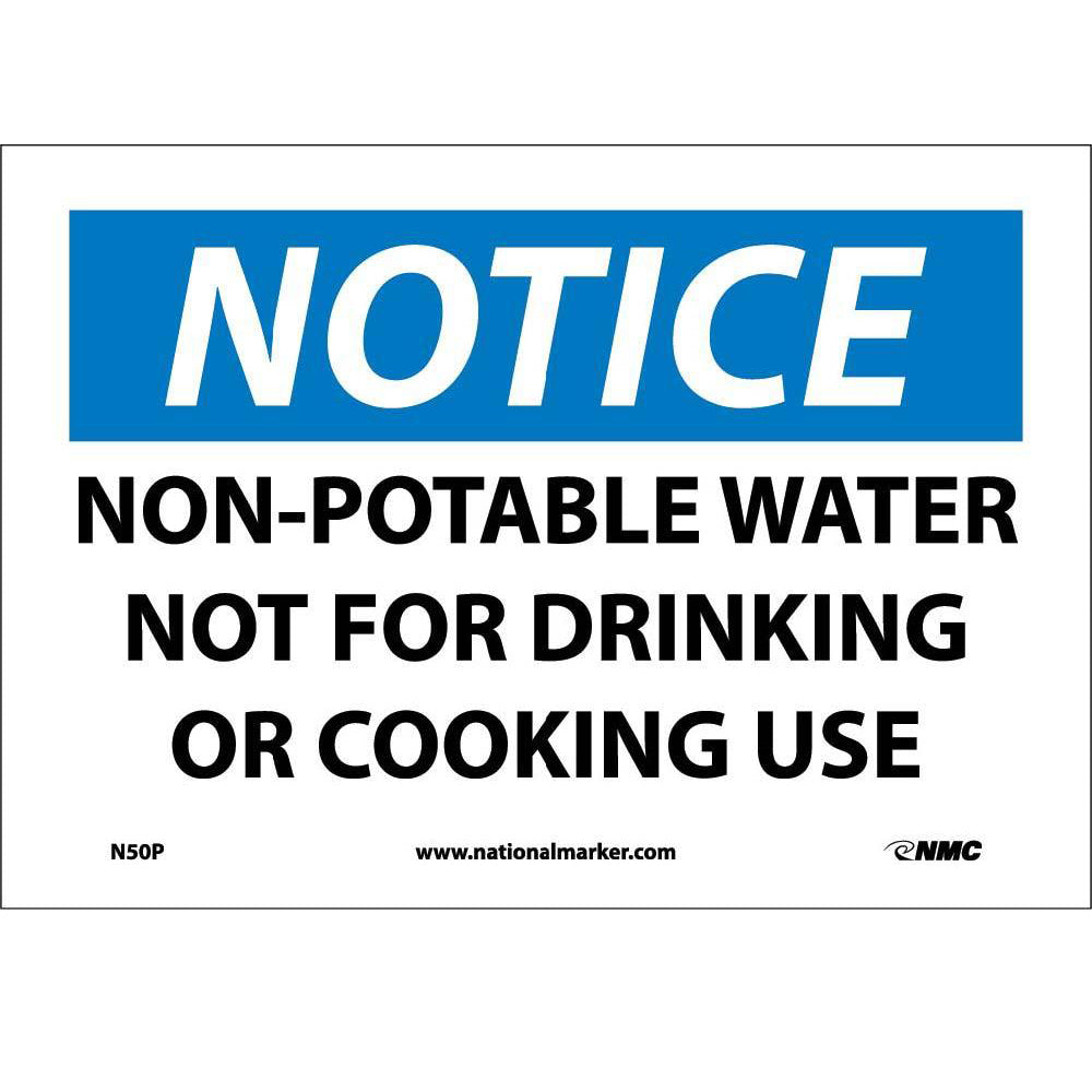 Notice Non-Potable Water Sign-eSafety Supplies, Inc