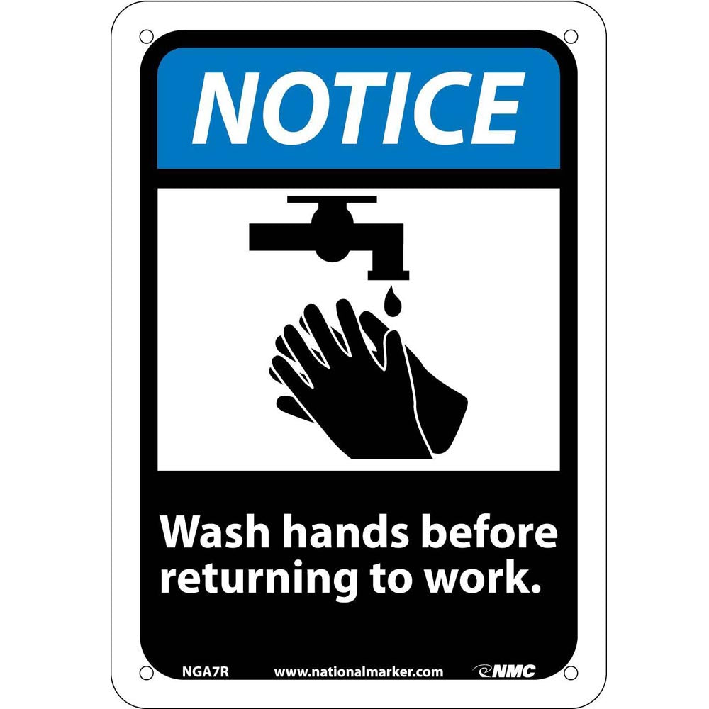 Notice Wash Hands Before Returning To Work Sign-eSafety Supplies, Inc