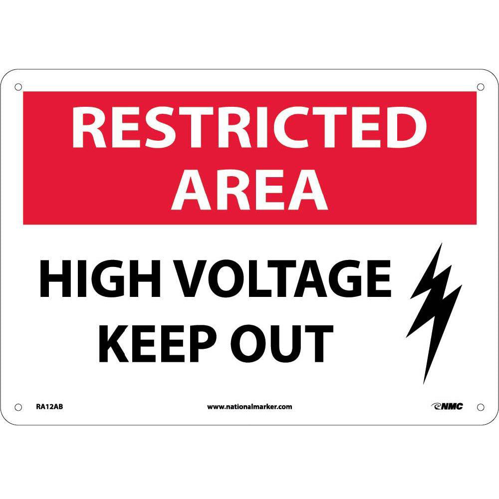 Restricted Area High Voltage Keep Out Sign-eSafety Supplies, Inc